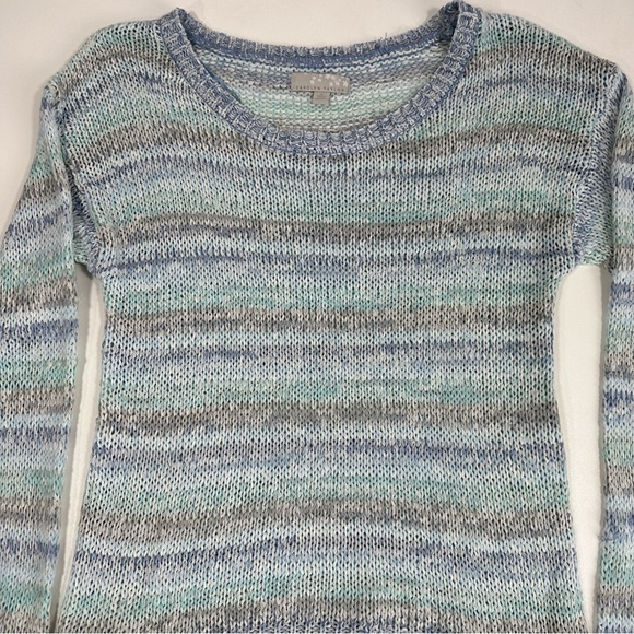 Carolyn Taylor Womens Chunky Knit Pastel Coastal Color block Sweater Size XL - Picture 3 of 7